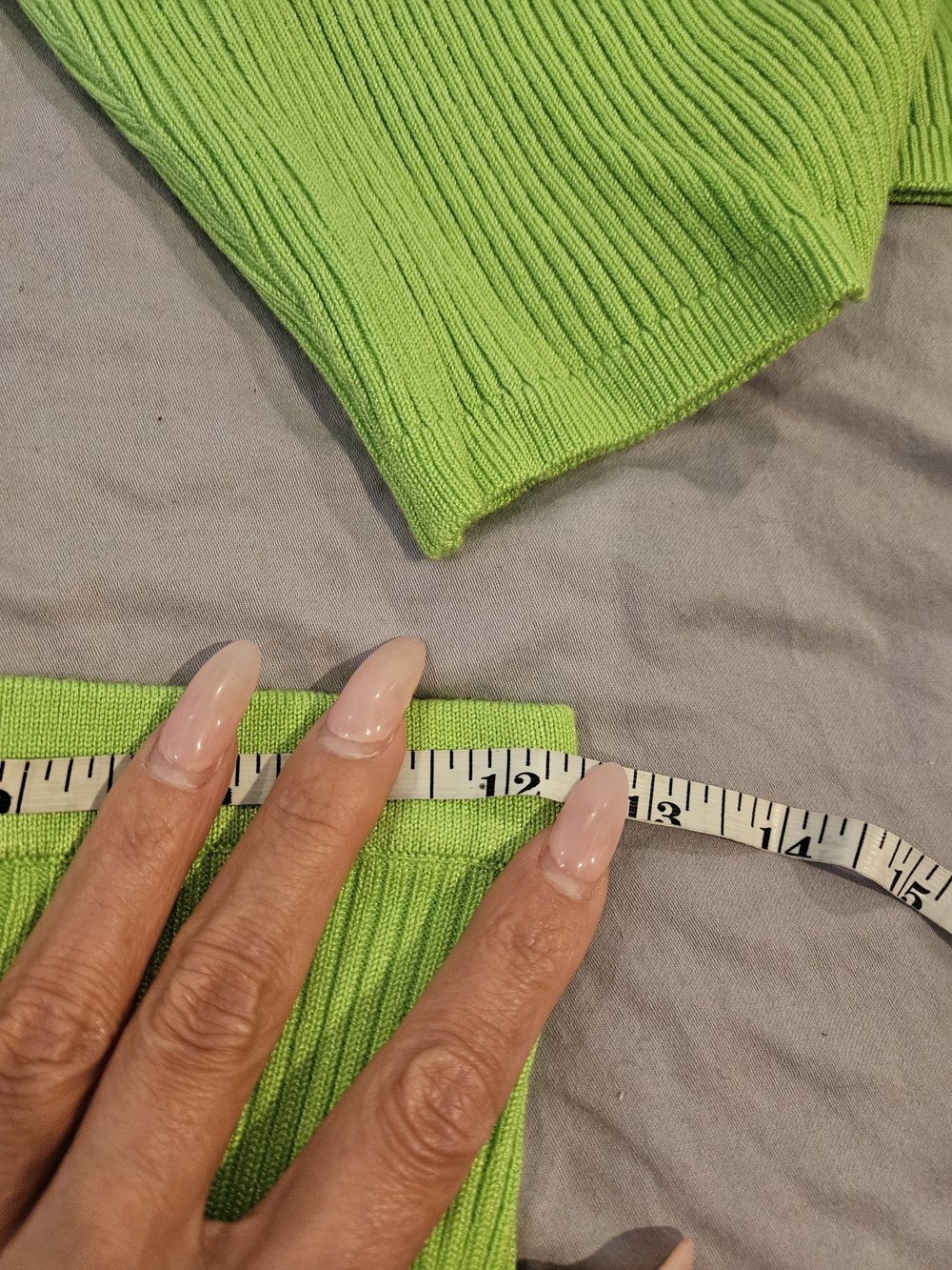 Superdown Neon Green Ribbed Two-Piece Set - Picture 9 of 9